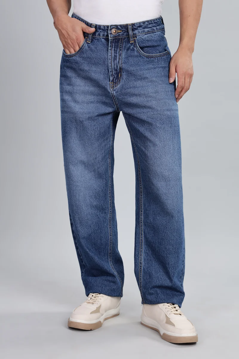 inkd جينز الرجال الكلاسيكي المسترخي – متوسط الارتفاع | 100٪ قطن | 5 جيوب | جينز واسع للرجل